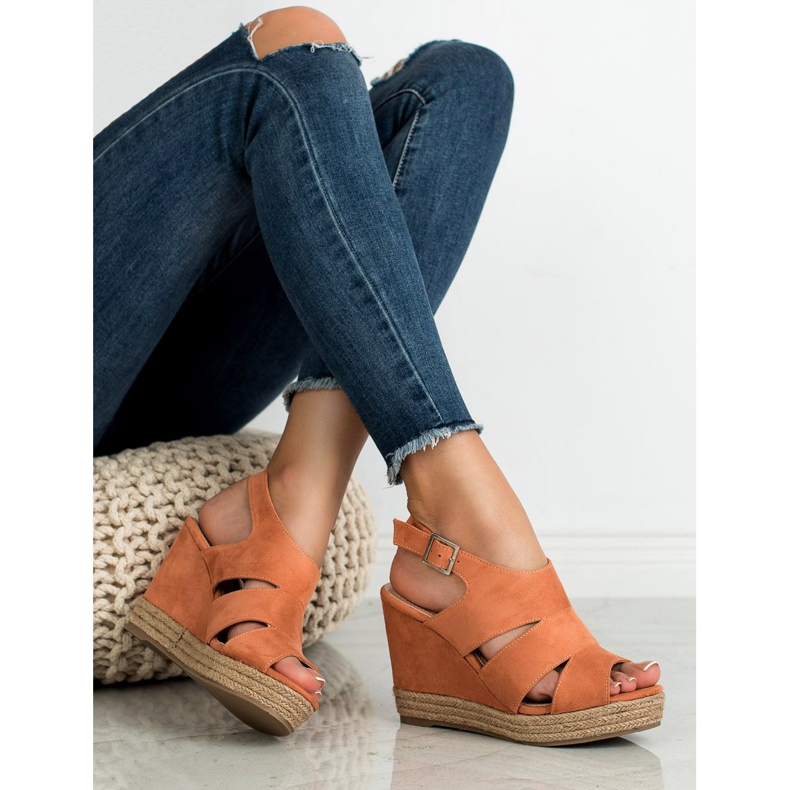 Best Shoes Sandales Espadrilles Orange 2