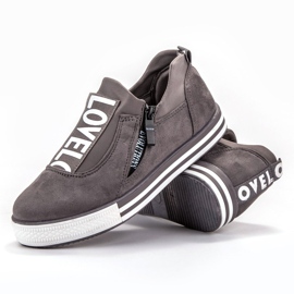 SHELOVET Chaussures de sport en daim Love gris 2