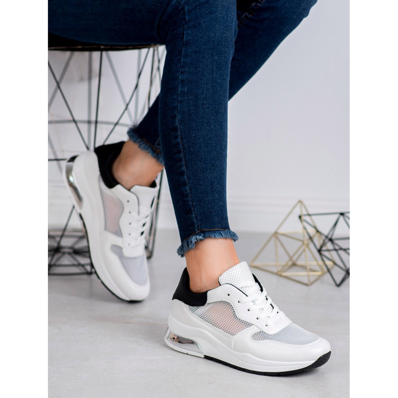 SHELOVET Chaussures de sport avec maille blanc 1