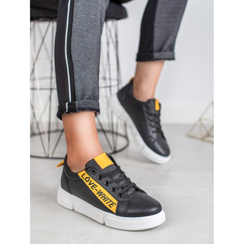 Jumex Aime les chaussures de sport noir jaune 1