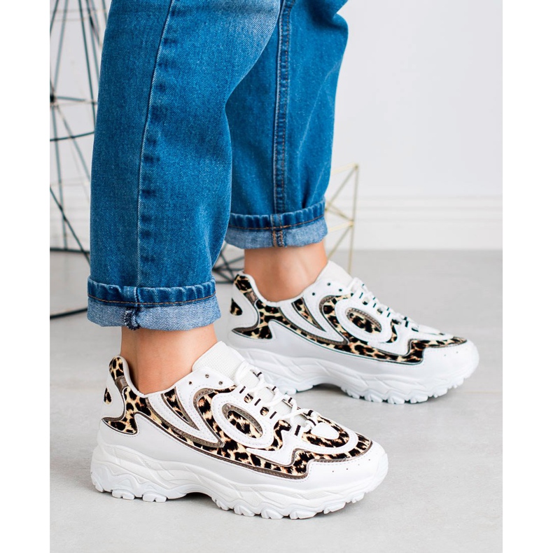 Kayla Chaussures de sport pour femmes blanche brun 2