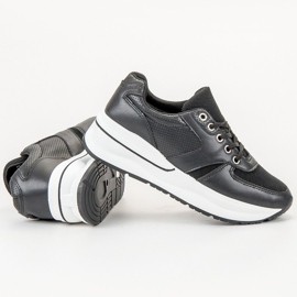 SHELOVET Chaussures de sport à lacets noir 1