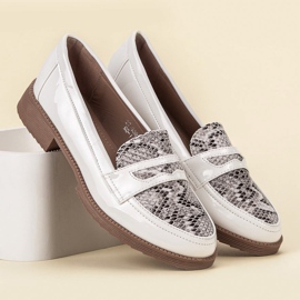 Bestelle Mocassins laqués blanc brun 2