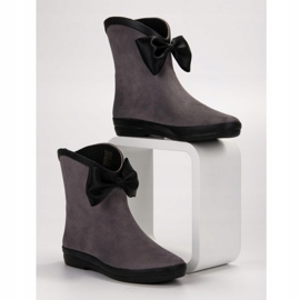 Kylie Bottes en daim avec nœud gris 1