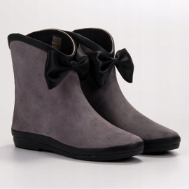 Kylie Bottes en daim avec nœud gris 6