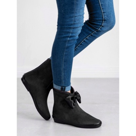 Kylie Bottes en daim avec nœud le noir 5