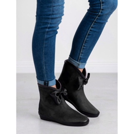 Kylie Bottes en daim avec nœud le noir 6