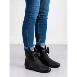 Kylie Bottes en daim avec nœud le noir 1