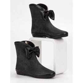 Kylie Bottes en daim avec nœud le noir 2
