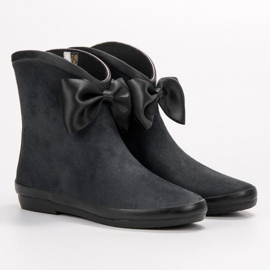 Kylie Bottes en daim avec nœud le noir 3