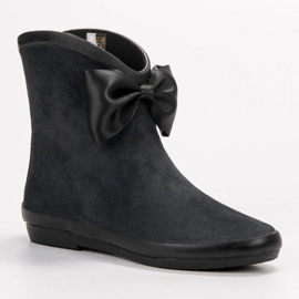 Kylie Bottes en daim avec nœud le noir 4