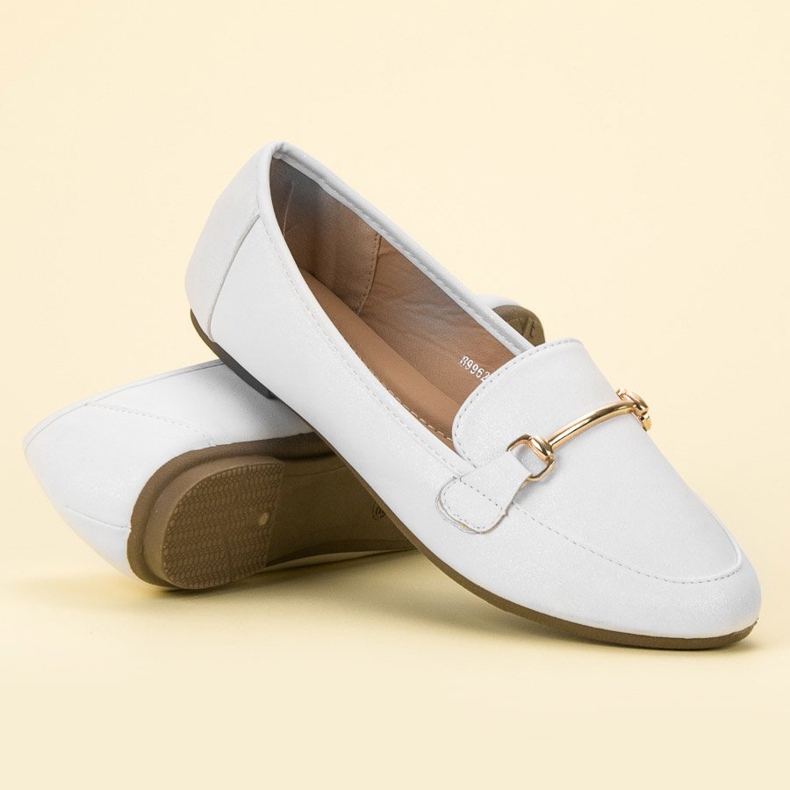 SHELOVET Mocassins en cuir écologique blanc 1