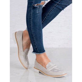 Bestelle Mocassins Gris Imprimé Serpent 1