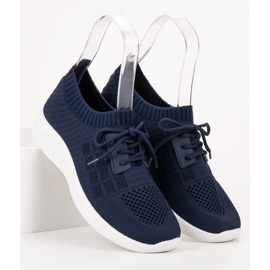 Ideal Shoes Chaussures de sport textiles bleu marin 2