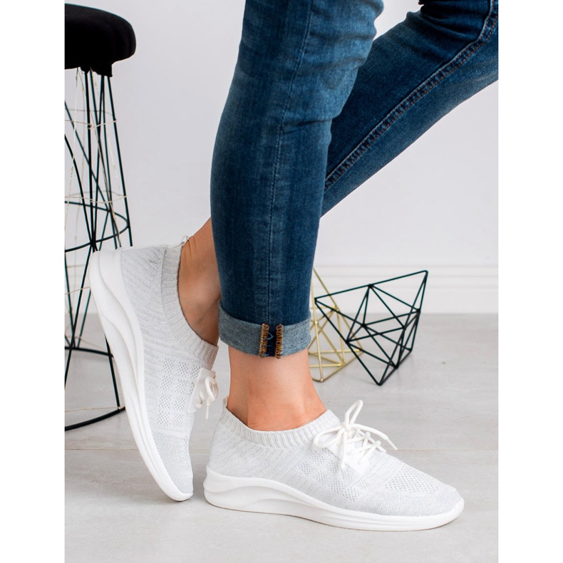 Ideal Shoes Chaussures de sport textiles blanc 1