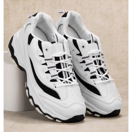 SHELOVET Chaussures de sport confortables blanche le noir 1