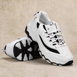 SHELOVET Chaussures de sport confortables blanche le noir 2
