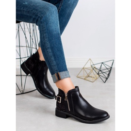 Bestelle Bottines noires à imprimé serpent le noir 1