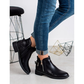 Bestelle Bottines noires à imprimé serpent 2