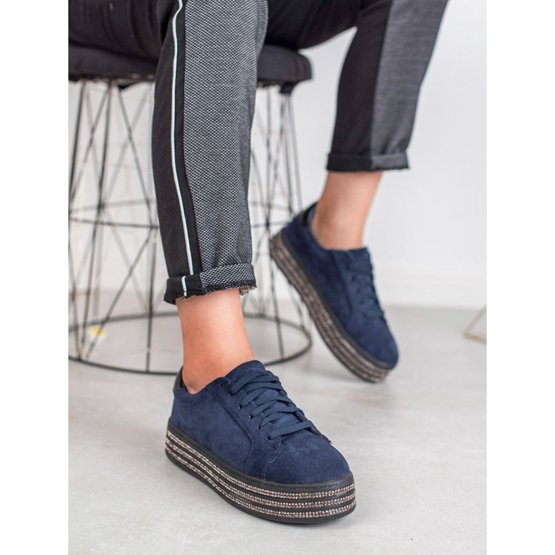 Bestelle Chaussures de sport en daim bleu marine 1