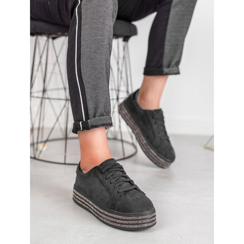 Bestelle Chaussures de sport en daim le noir 1