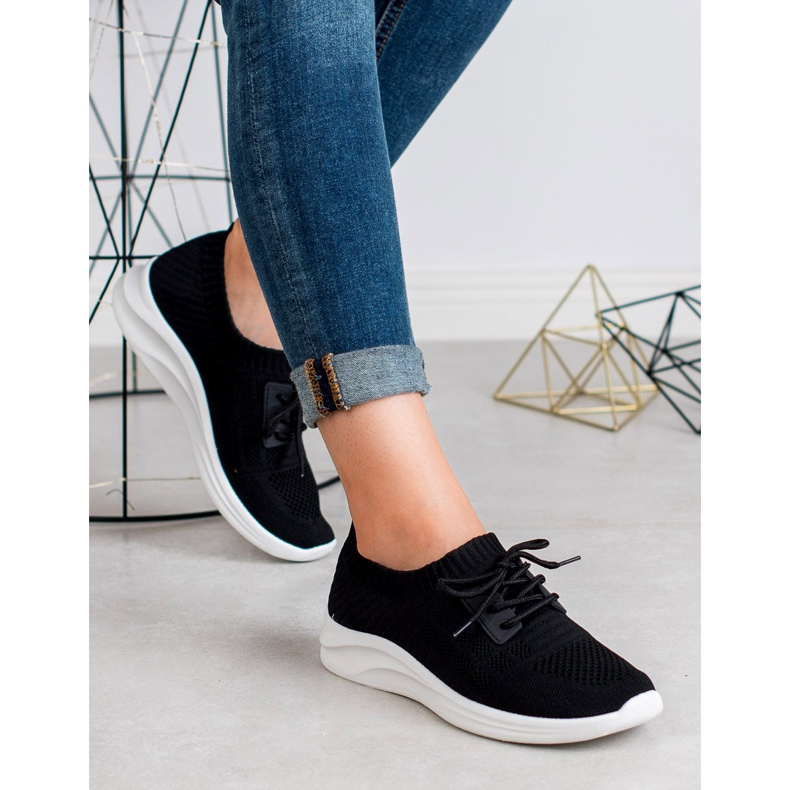 Ideal Shoes Chaussures de sport textiles noir 1