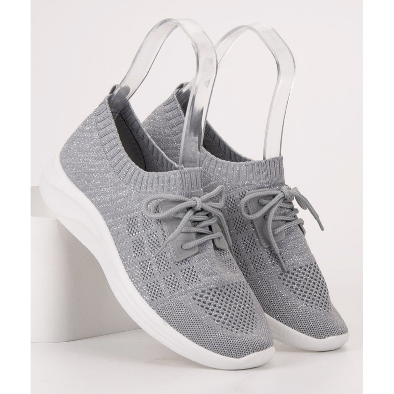 Ideal Shoes Chaussures de sport textiles gris 2