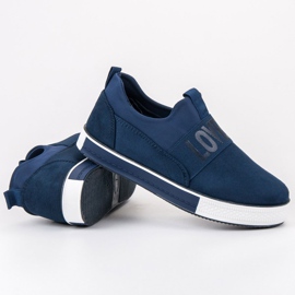 SHELOVET Chaussures à enfiler en daim bleu vert 3