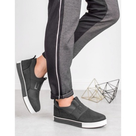 SHELOVET Chaussures à enfiler en daim le noir 4