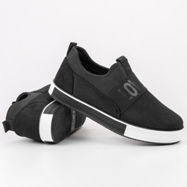 SHELOVET Chaussures à enfiler en daim le noir 2