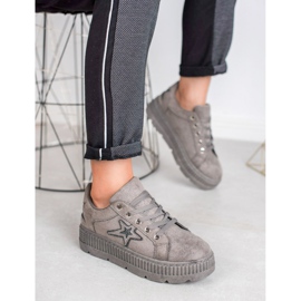SHELOVET Creepers en daim gris 2