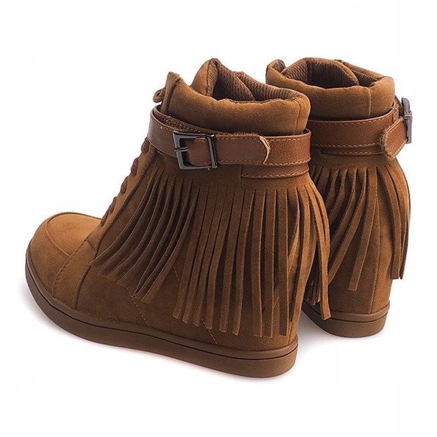 Baskets Daim Boho Fringe 2030 Camel brun 1