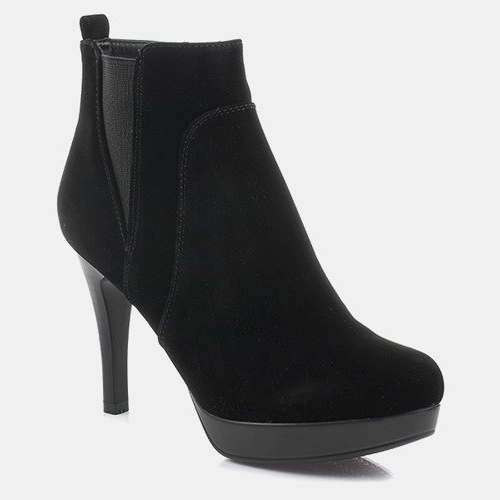 Bottes À Talons Hauts J0084-1 Fermeture À Glissière Noir 1