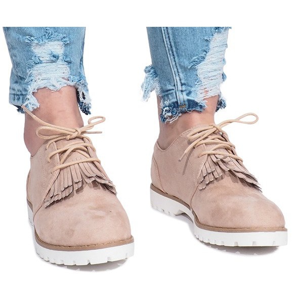 Mocassins beiges à franges Crushing Hard 1