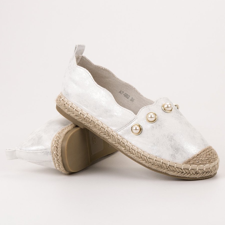 SHELOVET Espadrilles Avec Perles gris 1