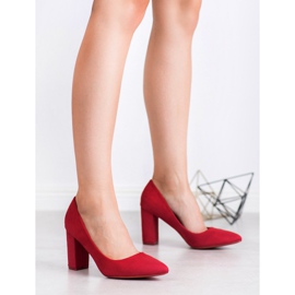 SHELOVET Escarpins en daim rouge 4