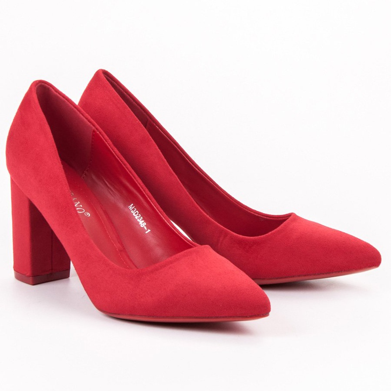 SHELOVET Escarpins en daim rouge 1