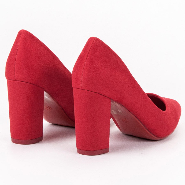 SHELOVET Escarpins en daim rouge 2