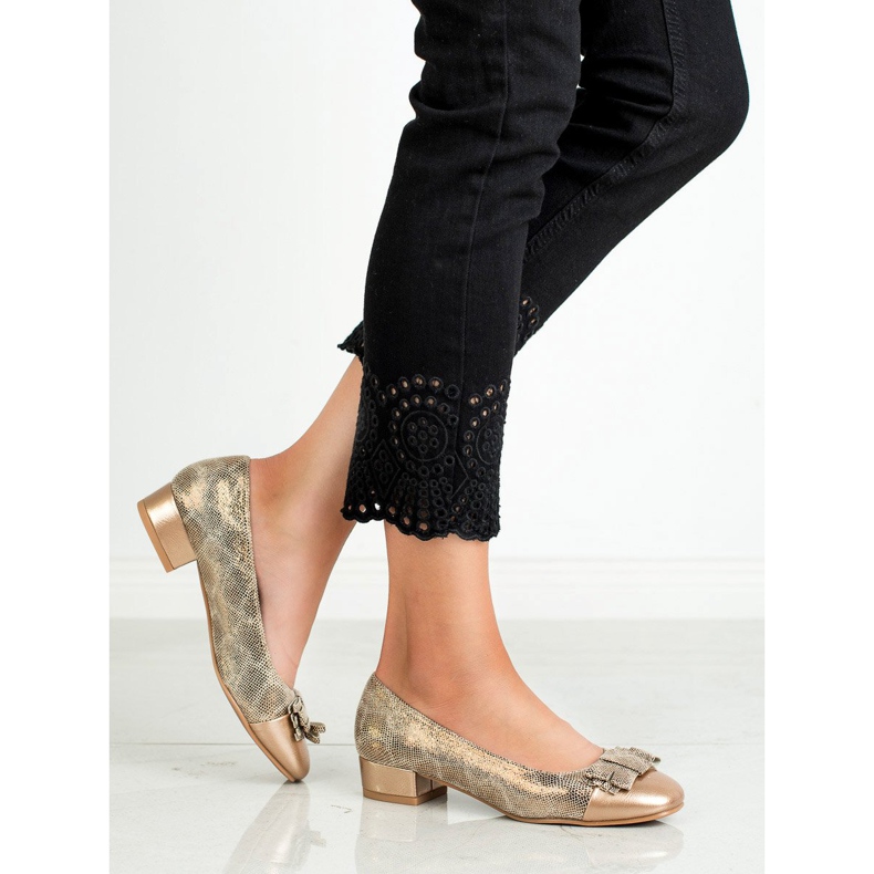 Kylie Escarpins à talon plat jaune 1