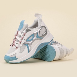 SHELOVET Chaussures de sport confortables blanche bleu 2