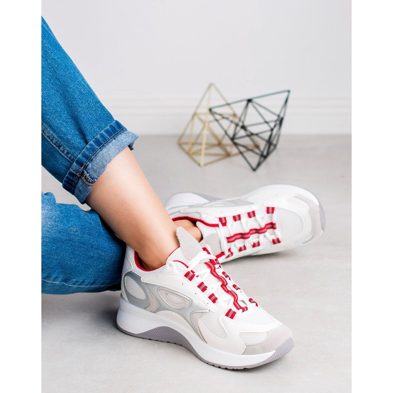 SHELOVET Chaussures de sport confortables blanc gris 2