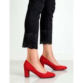 Queen Vivi Escarpins en daim rouge 2
