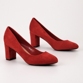 Queen Vivi Escarpins en daim rouge 1