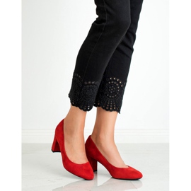 Queen Vivi Escarpins en daim rouge 4