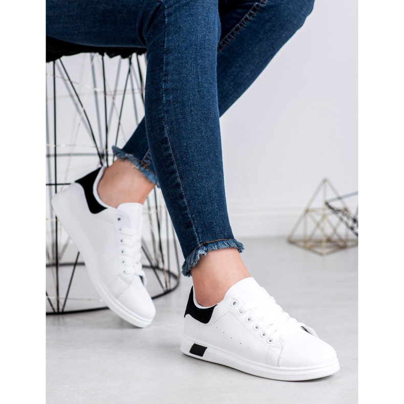 Ideal Shoes Chaussures de sport pour femmes blanc 2