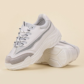 SHELOVET Baskets à paillettes blanche gris 1 SHELOVET Baskets à paillettes blanche gris 1