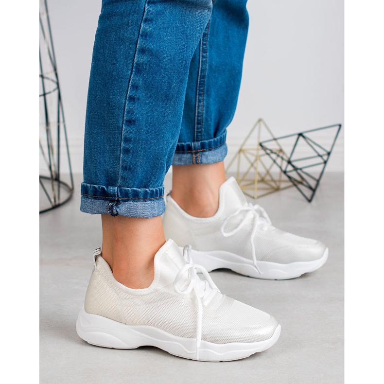 SHELOVET Chaussures de sport à enfiler blanc 2