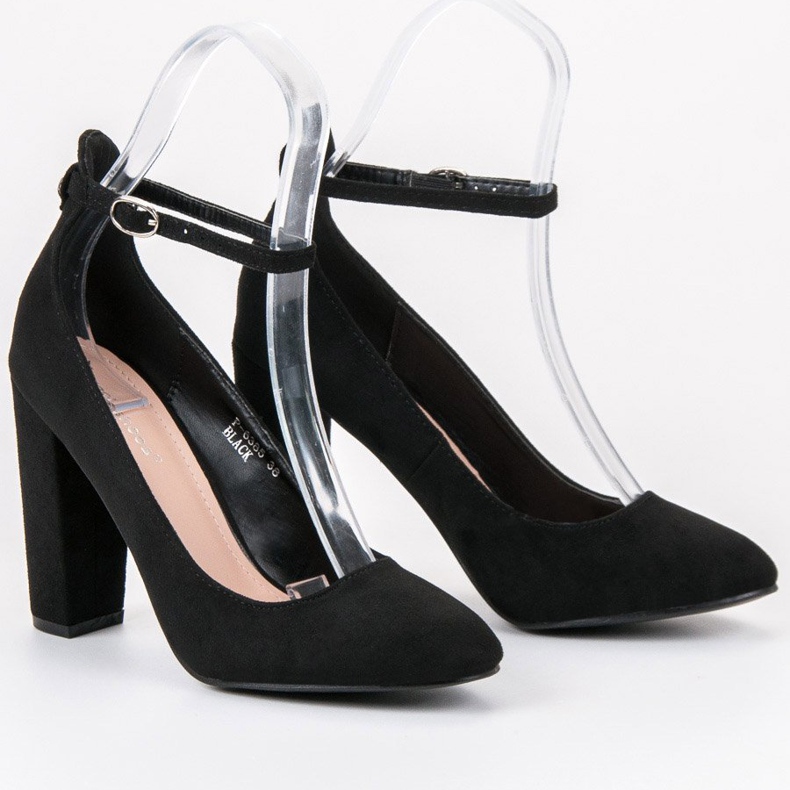 Ideal Shoes Escarpins fermés par une boucle noir 1