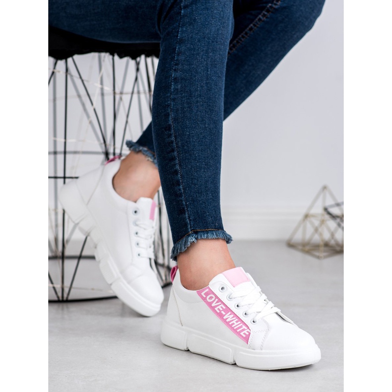 Jumex Chaussures de sport confortables blanc rose 1