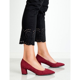 Small Swan Escarpins confortables en daim rouge 4